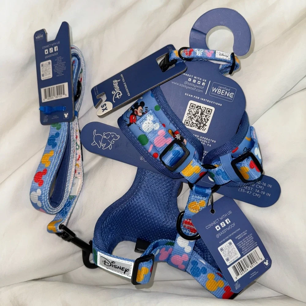 NWT✨ set Sassy Woof x Disney Mickey Confetti Party Walk Set, XS Small - Picture 5 of 13